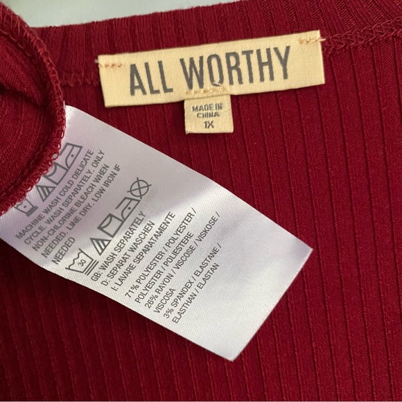 NEW All Worthy Red Open Front Rib Cardigan Sweater - Picture 8 of 10
